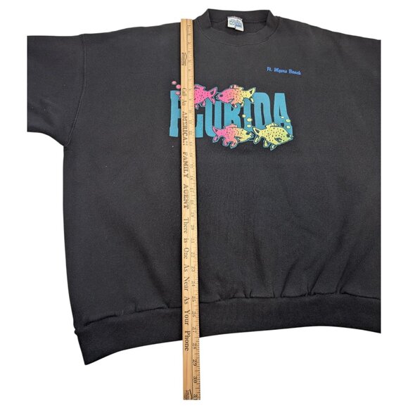 Vintage Ft. Myers Beach Florida Fish Crewneck Sweatshirt, Size 2XL, Double Sided - Picture 11 of 13